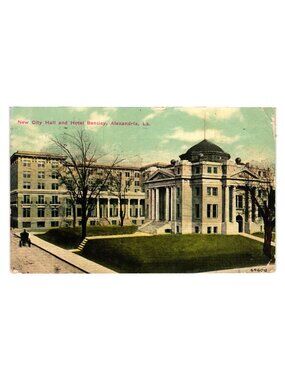 Vintage 1910 Postcard New City Hall Hotel Bentley Alexandria Louisiana Unused